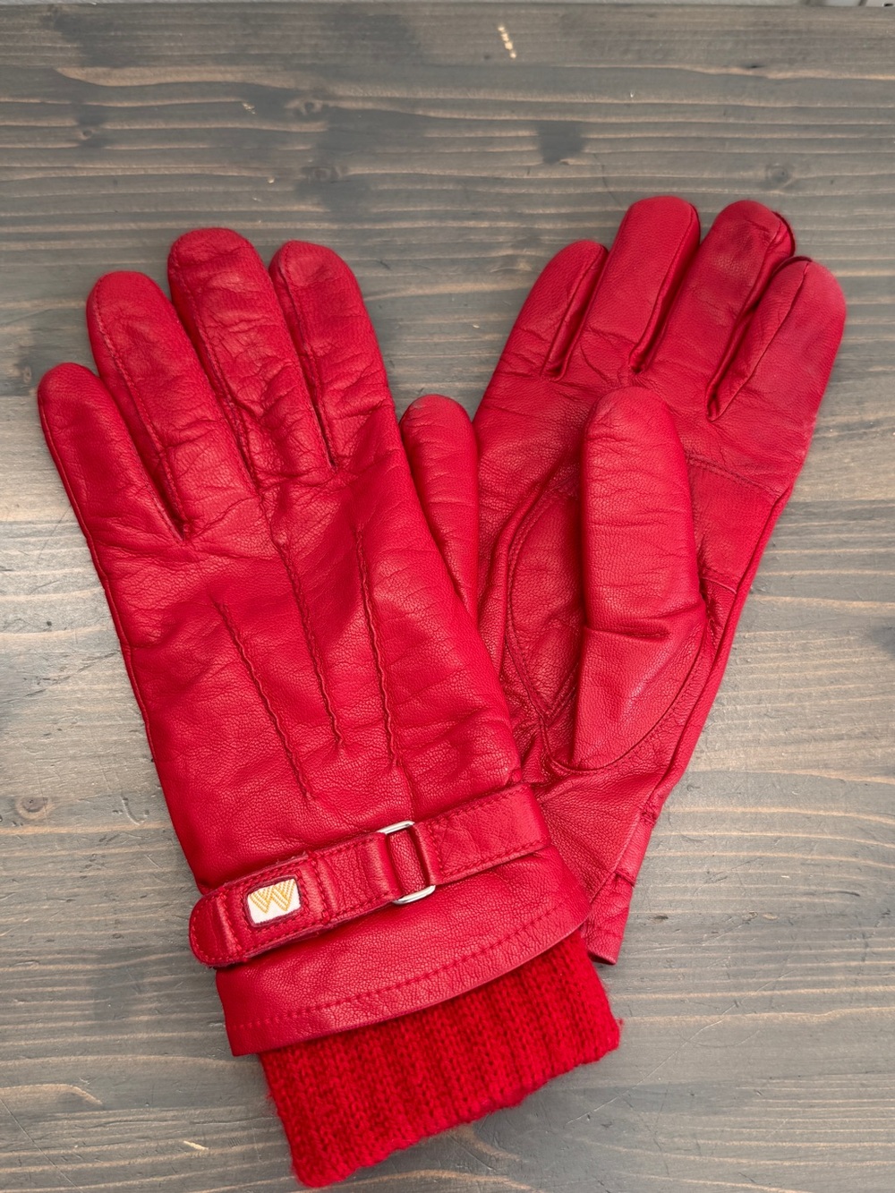 Vintage Eatons North Country red leather gloves